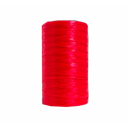 Пряжа (нить) полипропиленовая для вязания мочалок, игрушек, сумок. Цвет: красный (1шт)