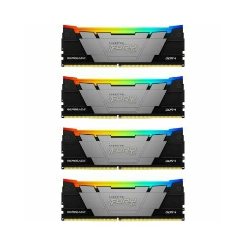 Оперативная память KINGSTON FURY Renegade RGB DIMM DDR4 64GB 3200 MHz (KF432C16RB12AK4/64) оперативная память kingston fury beast rgb black ddr4 64gb 4x16gb 3200 mhz pc 25600 kf432c16bbak4 64