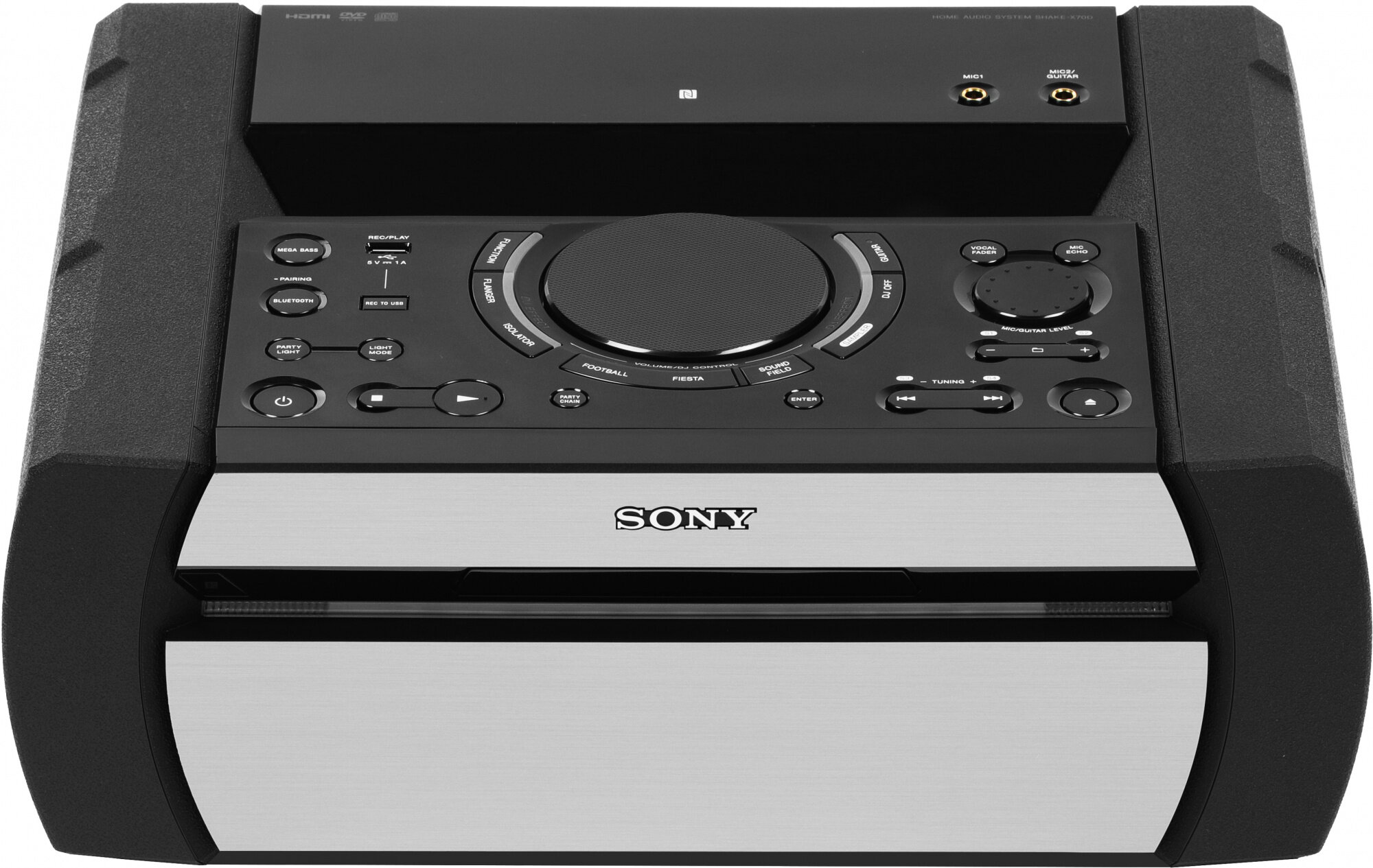 Минисистема Sony SHAKE-X70 черный CD CDRW DVD DVDRW BR FM USB BT