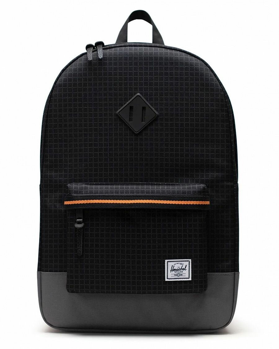 Рюкзак Herschel Heritage 10007 (BLACK GRID/GARGOYLE/SUN ORANGE 21,5 L)