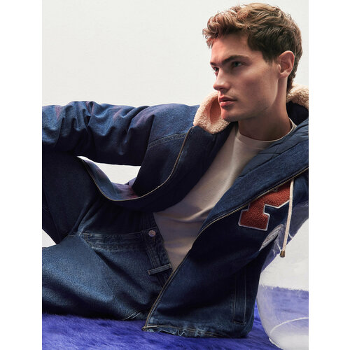 фото Куртка koton, размер l, синий, черный