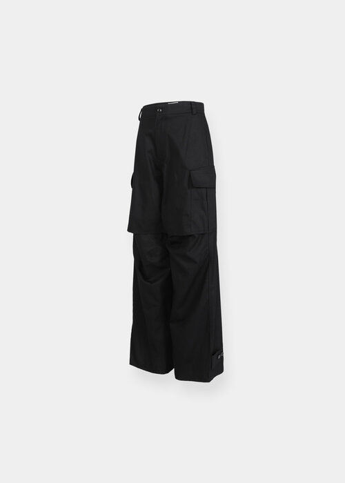 Брюки SYSTEM STUDIOS Cargo Pocket Wide Pants, размер 52, черный