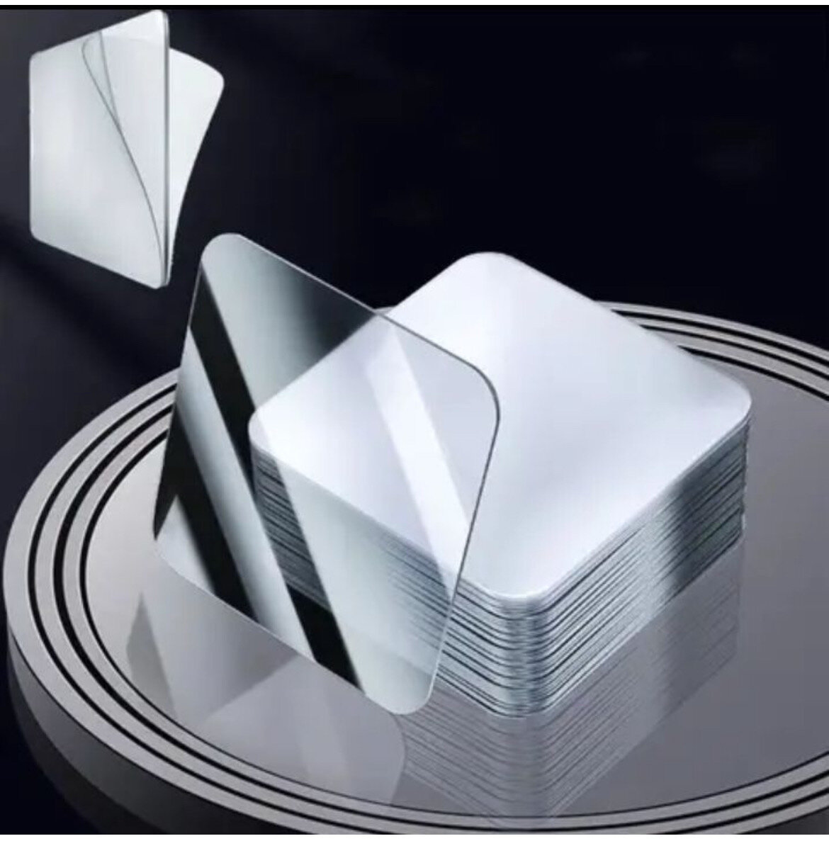 фото Двухсторонняя самоклеящаяся основа, самоклеящийся фиксатор, клеевая основа, двухсторонняя клейкая лента, квадрат, 4 шт