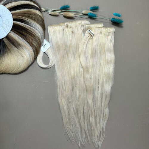 Волосы славянские стандарт на заколках Belli Capelli 45 см №20 (набор из 7 заколок)