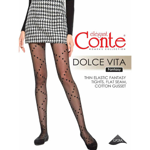 Колготки Conte elegant DOLCE VITA, 20 den, размер 3/M, черный