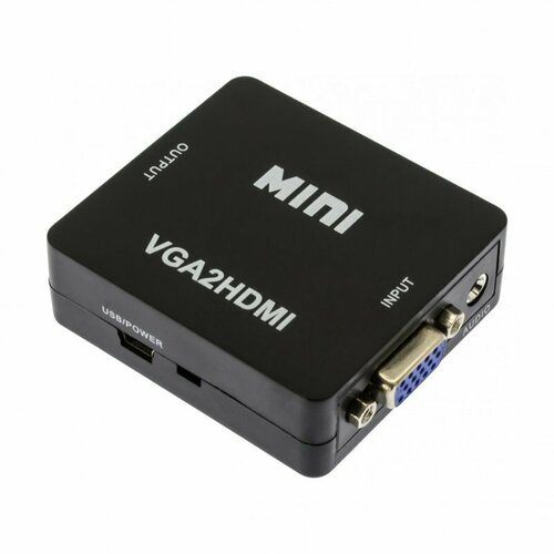 Переходник (адаптер) VGA-HDMI, черный переходник адаптер hdmi vga 3 5 мм microusb 0 25 м черный