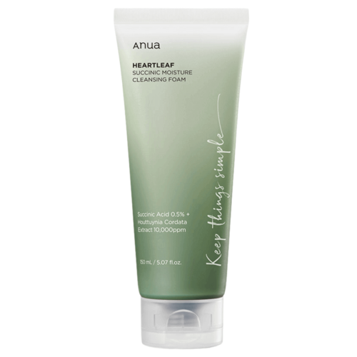 Гель-пенка для умывания с янтарной кислотой Anua Heartleaf Succinic Moisture Cleansing Foam