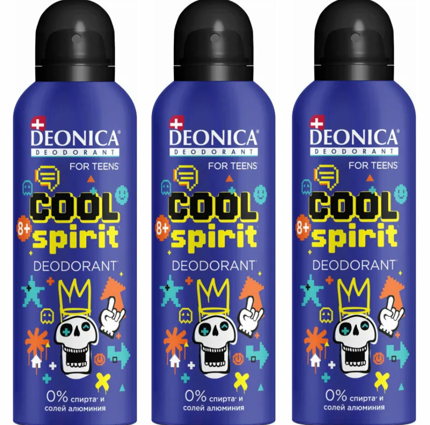 Дезодорант Deonica, for Teens Cool Spirit, детский,125 мл, 3 шт