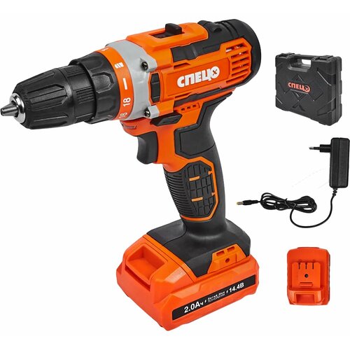 Дрель-шуруповерт аккумуляторная Спец БДА-144ЛИ 14 В Li-ion 2x2 Ач 1275500₽