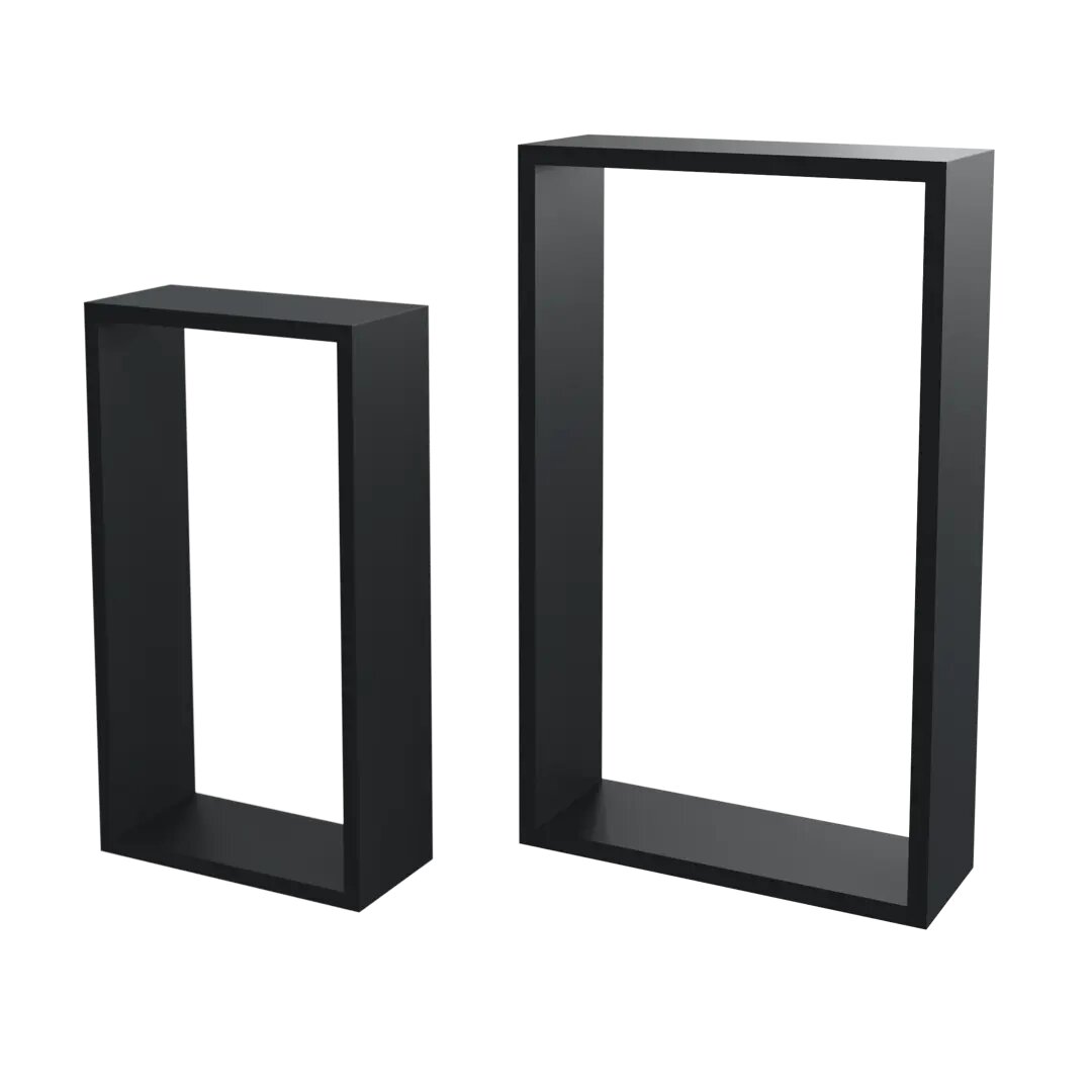 Полка настенная Spaceo 45x27 см/40x22 см МДФ цвет чёрный 2 шт