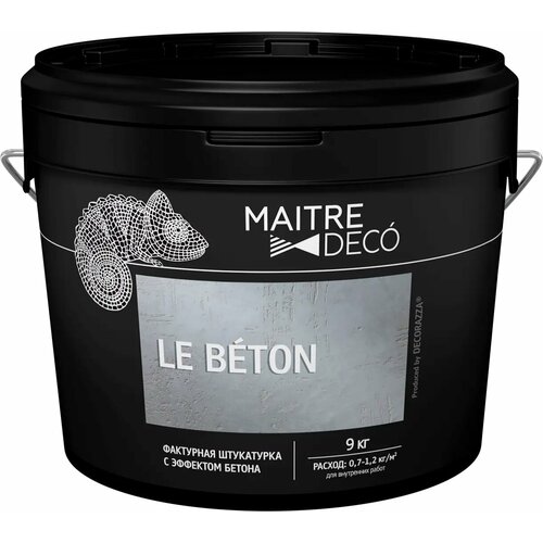 декоративное покрытие maitre deco штукатурка le beton loft белый 2 5 кг Фактурная штукатурка Maitre Deco «Le Beton» эффект бетона 9 кг