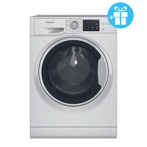 Стиральная машина Hotpoint NSS 5015 K RU 5 кг, Slim, 16 программ, 1000 об/мин, белый + подарок