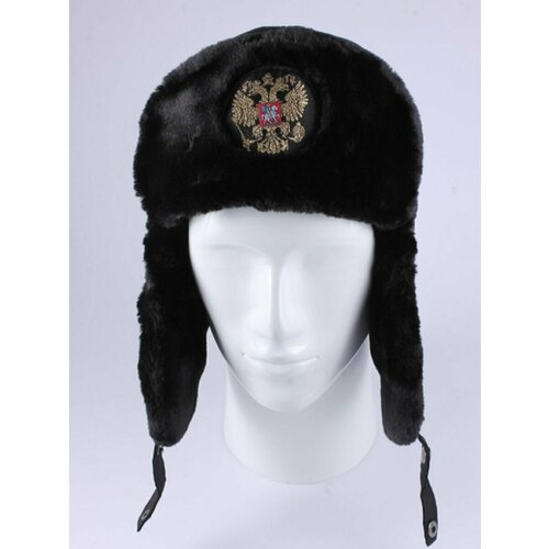 фото Шапка ушанка , размер 56, черный шапка-сиб