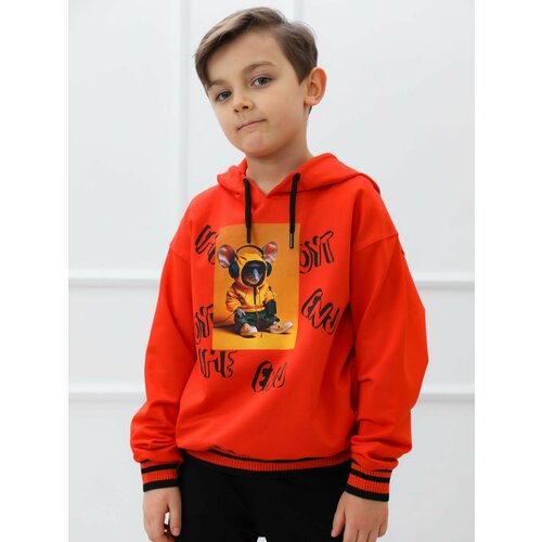 фото Худи , размер 116, оранжевый superkinder