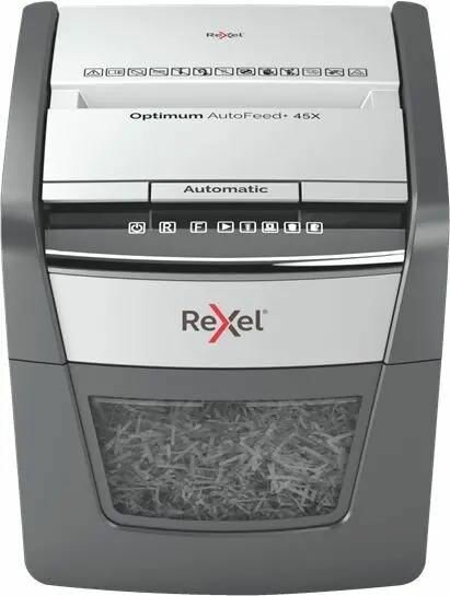Уничтожитель бумаг Rexel Optimum AutoFeed 45X, с автоподачей, P-4, 4х28 мм, 45 лист. одновременно, 20л [2020045xeu]