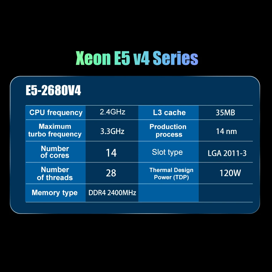 Процессор Intel Xeon E5-2680 v.4 LGA2011-3, 14 x 2400 МГц, OEM — фото 1