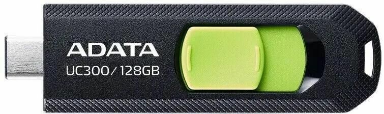 Флешка USB (Type-C) A-Data UC300 128ГБ, USB3.2, черный и зеленый [acho-uc300-128g-rbk/gn]