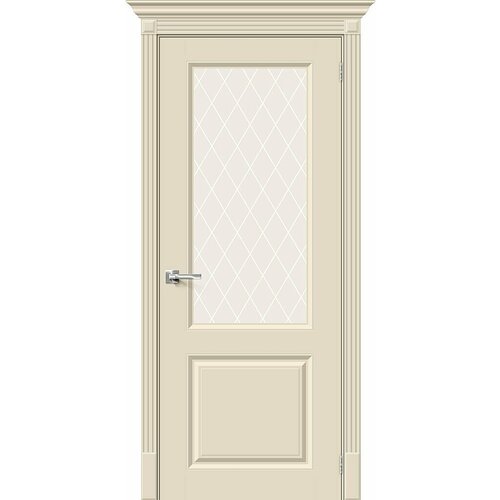 Дверь Скинни-13 / Цвет Cream / Стекло White Сrystal / Двери Браво