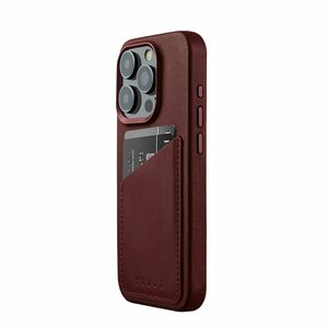 Фото Чехол накладка кожаная Mujjo Full Leather Case Wallet MagSafe для iPhone 15 Pro Burgundy