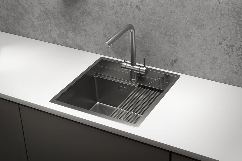 Кухонная мойка Granula Kitchen Space 51х50 KS-5051 черный матовый - фото №8