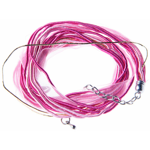 Шнур комбинированный ZLATKA с лентой с замком розовыйзолото 45см 5шт 318₽