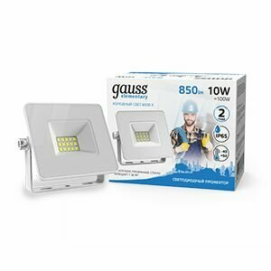 Прожектор (LED) 10Вт 700лм 6500К IP65 белый Gauss