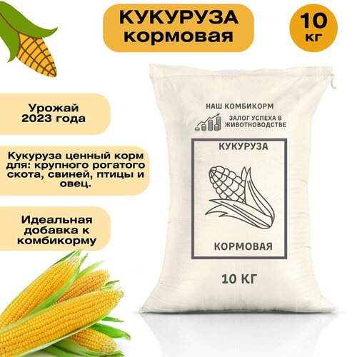 Кукуруза кормовая 10 кг. Незаменимый корм для крупного рогатого скота, кур, гусей, свиней и других животных. Отборные сорта зерновых культур