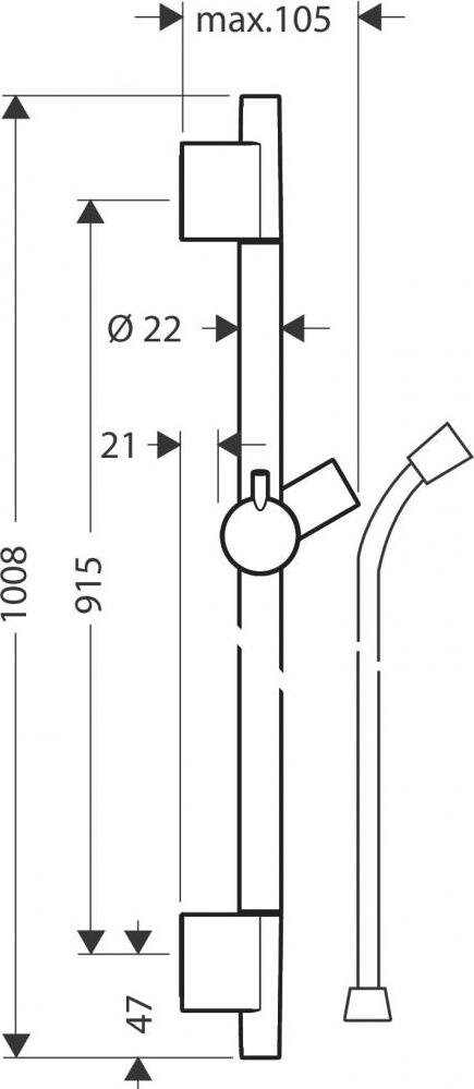 Душевая штанга Hansgrohe - фото №3