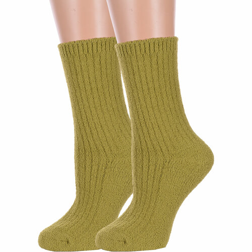 Носки HOBBY LINE, 2 пары, размер 35-40, зеленый носки hobby line 2 пары размер 35 40 бежевый