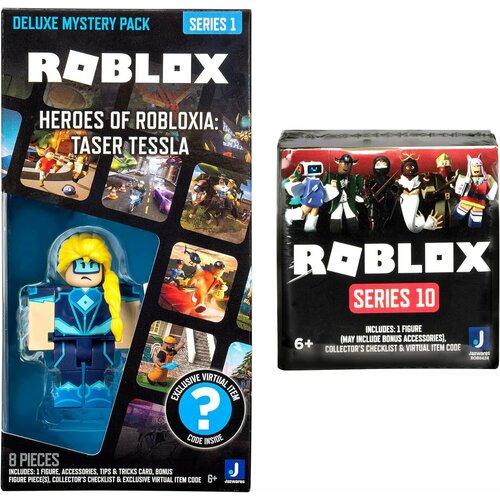 фото Фигурка roblox deluxe mystery pack series 1 heroes of robloxia: taser tessla rob40524