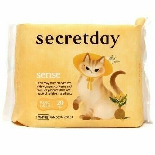 Ультратонкие дышащие органические ежедневные прокладки Secret Day Sense, 20 шт прокладки ежедневные secret day sense ультратонкие 14 5см 20шт х 3шт