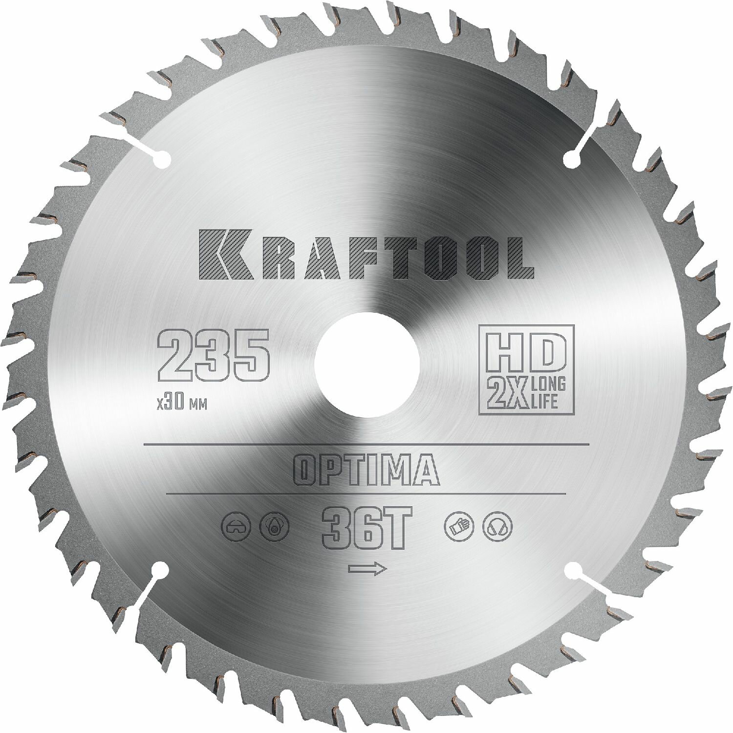 KRAFTOOL Optima 235х30мм 36Т диск пильный по дереву (36951-235-30)