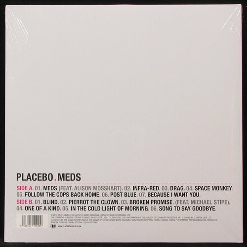 Виниловая пластинка Elevator Music Placebo – Meds placebo meds
