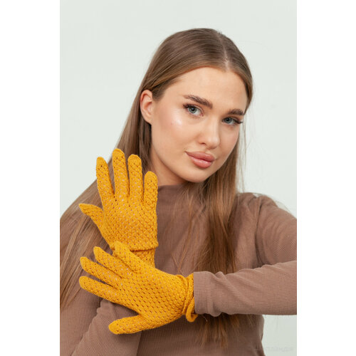 фото Перчатки шапландия, размер 7.5, горчичный