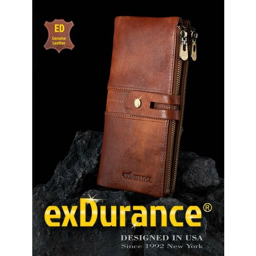 Кошелек exDurance ED-043 Brown, фактура гладкая, коричневый мужской кошелек из натуральной кожи короткий кошелек с застежкой мужской кошелек роскошный мужской кошелек 2021 мужской кошелек