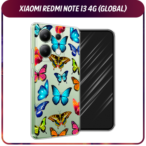 Силиконовый чехол на Xiaomi Redmi Note 13 4G (Global) / Сяоми Редми Нот 13 4G Разные бабочки, прозрачный силиконовый чехол на xiaomi redmi note 13 4g global сяоми редми нот 13 4g мои языковые способности прозрачный