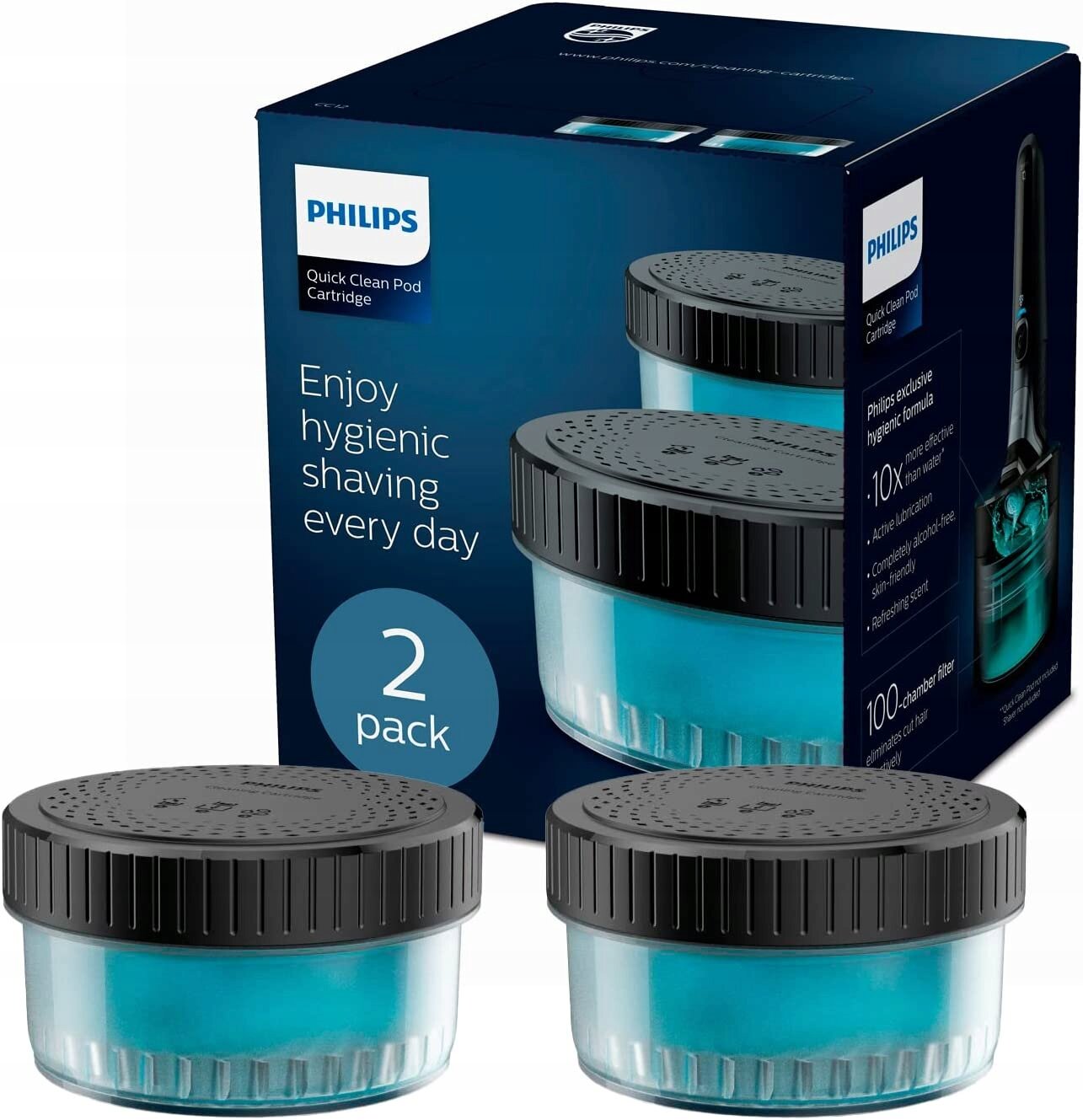 Жидкость для чистки бритвы Philips сменный картридж для станции очистки бритв Филипс, 2 шт