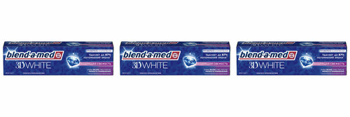 Blend-a-med Зубная паста 3D White Бодрящая свежесть, 3 уп. x 100мл