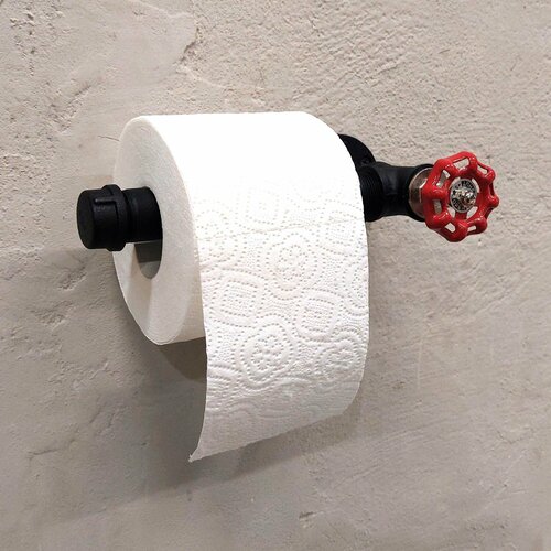 Настенный держатель для туалетной бумаги в стиле лофт чёрного цвета 1900₽