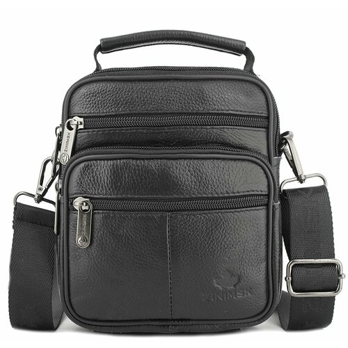 Сумка барсетка znimsk, фактура зернистая, черный