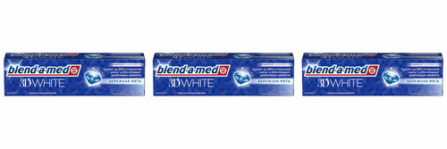 Blend-a-med Зубная паста 3D White Бережная мята, 3 уп. x 100мл