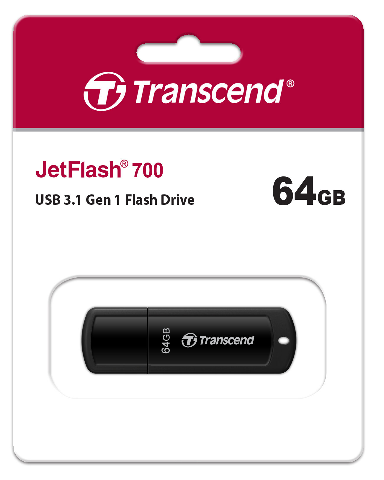 Флеш-накопитель TRANSCEND JetFlash 700 64GB (TS64GJF700), официальная гарантия — фото 1