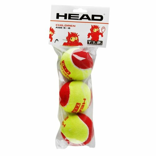 Теннисные мячи HEAD TIP Red 3шт 578113 мячи теннисные16 упаковок по 3 мяча head 3b tip red унисекс 578113 ns