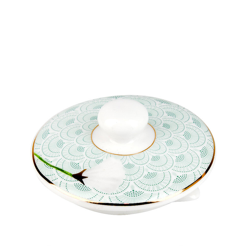 Чайник заварочный Sensuelle, объем 980 мл, 23х13х13 см, белый/золото/бирюзовый, фарфор, Nouvelle — фото 1