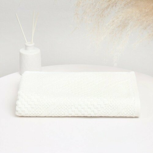 Nefertiti Полотенце махровое «Узор», цвет белый, 50х80 см, хлопок, 450г/м