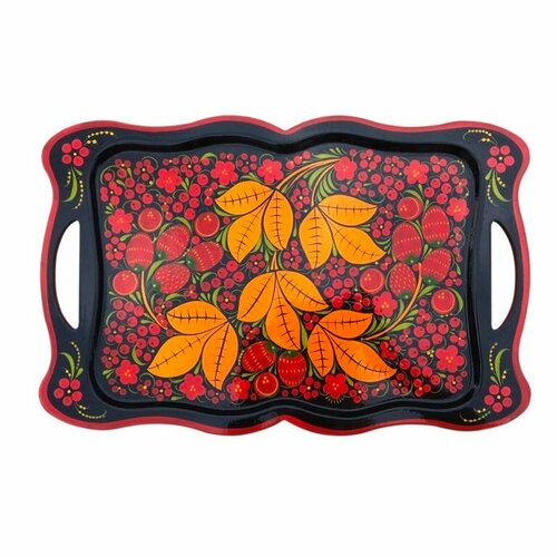 Поднос фигурный 250380 ММ С росписью хохлома 1980₽
