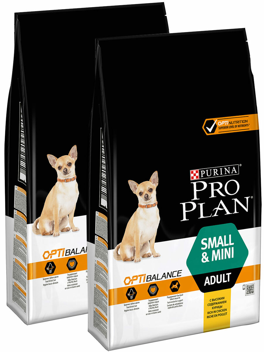 PRO PLAN ADULT DOG OPTIBALANCE SMALL & MINI для взрослых собак маленьких пород с курицей и рисом (7 + 7 кг)