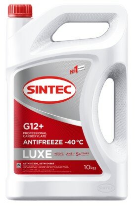 Антифриз Sintec Luxe красный G12+ (-40) 10 кг SINTEC 614504 | цена за 1 шт