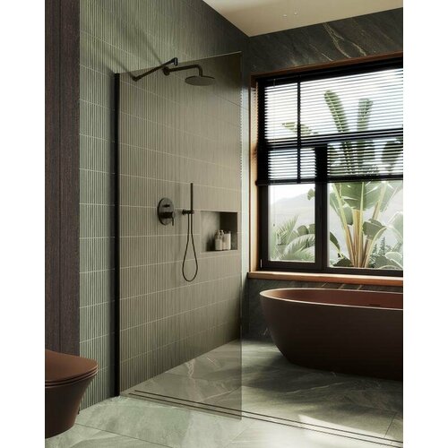 Maybah Glass Душевая перегородка в широком профиле 1950*890 Стекло 8 мм Бронза MGD-691-6ш Maybah Glass