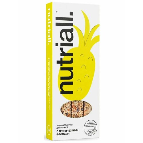 Nutriall Лакомство для грызунов Палочки зерновые с тропическими фруктами, 90 г киви сушеный